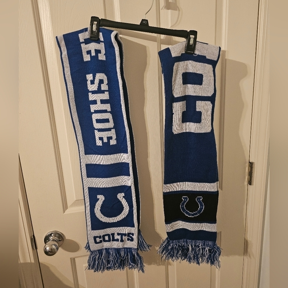 3 Indianapolis Colts NFL Winter Scarf Unisex One Size Blue & White - Picture 3 of 3